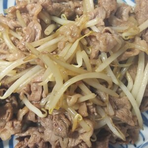 牛肉ともやしの簡単炒め